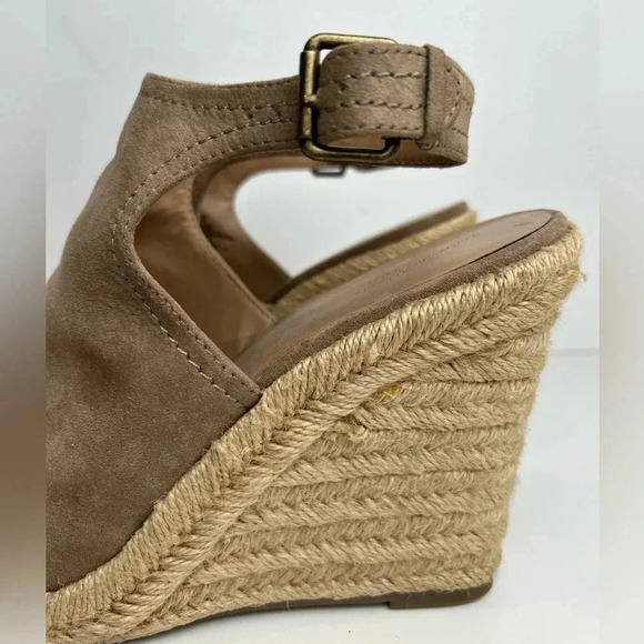 Universal Thread Cayla Microsuede Shield Espadrille Wedge Heel, Size 9.5, Taupe - Picture 3 of 13
